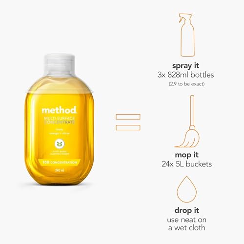 Method Multi Surface Cleaner Concentrate, Lively, Mango + Citrus fragrance, 2X 240ml (Pack of 2) - Image 4