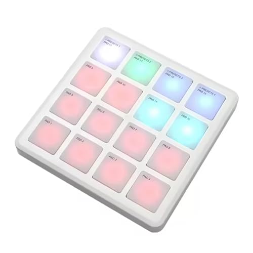 Sxhlseller ワイヤレスMIDIコントローラーパッド、ダイナミックRGBバックライト、アレンジャー用ポータブルUSB C MIDIコントローラーストライクパッド、コンパクトでポータブルなデザイン