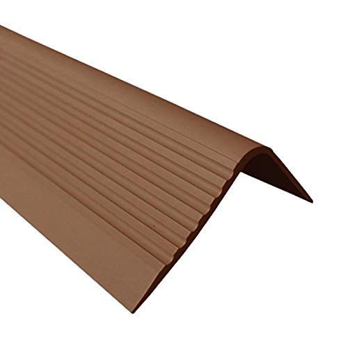 TMW Profiles RGPD Bullnose Stair Nosing 70mm × 40mm – Brown– Anti-Slip PVC Rubber, 1.18m (Brown)