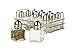 RSVP International Mini Glass Salt & Pepper Set Holder Included, 12 Shakers, Chrome and Stainless Steel