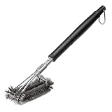 Grillfürst Premium Grillbürste mit Edelstahl Borsten und schraubbarem Griff, 45 cm - Grill Reinigungsbürste für Grillrost, Grillrost Bürste mit langem 3-Fach Bürstenkopf