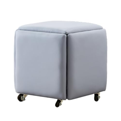 Sillas de sofá apilables 5 en 1 y taburetes anidados, cubo que ahorra espacio para salas de estar pequeñas, solución de asiento versátil (45 x 45 x 45 cm, color 3)