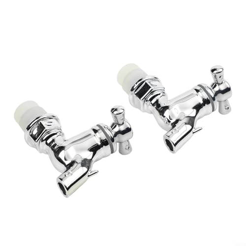 YJDOORPLAY Lot de 2 robinets distributeurs de boissons froides et chaudes, robinet de rechange en ABS avec finition plaquée zinc pour fontaine à boisson, tuyau de style seau pour fêtes (argenté)