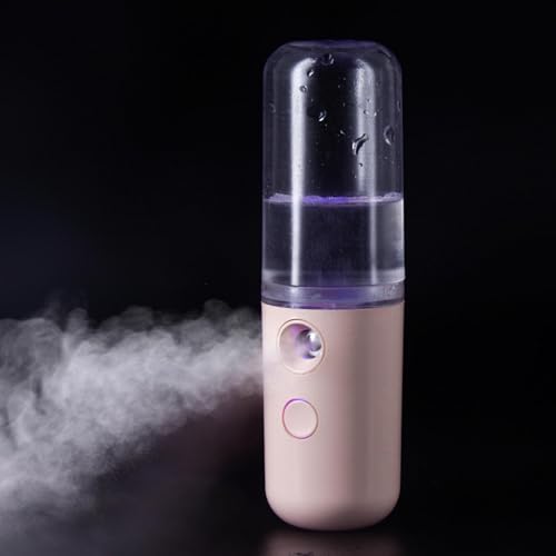Nano FacialHandlicher Nebelsprüher, Feuchtigkeitsspendendes Make-up und Feuchtigkeitsspendender Zerstäubungsbefeuchter für die Hautpflege (Pink) (Hell-Pink)