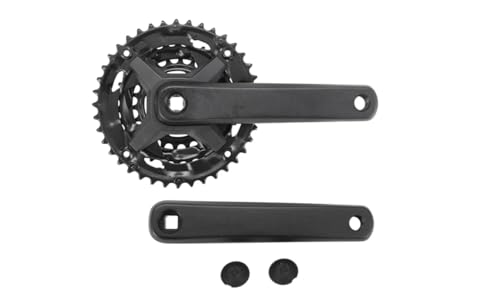 cyclingcolors pédalier vélo VTT avec manivelle, Triple Plateaux 40-30-22 Dents, Longueur 170mm, Aluminium, Noir, boitier 124,5mm