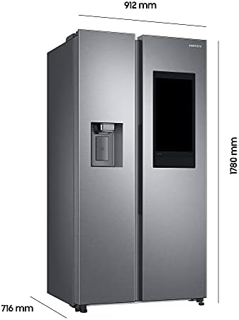 Samsung RS6HA8891SL/EG Side-by-Side Kühlschrank, 178 cm, 614 ℓ, 225 ℓ Gefriervolumen, Family Hub, Edelstahl Look