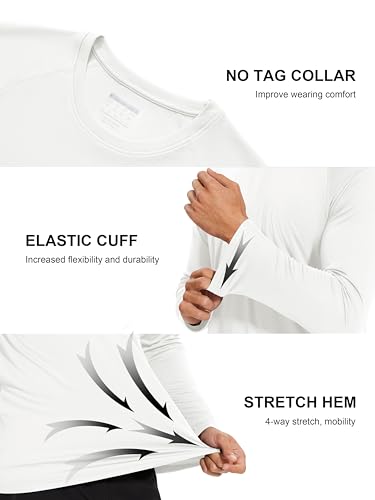MAGCOMSEN Men's Long Sleeve Shirts UPF 50+ UV Sun Protection Athletic Shirts for Hiking Running Workout Rash Guard