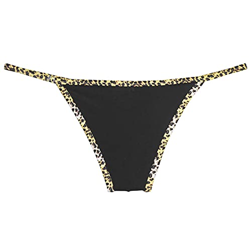 Men's Bikini Briefs Bordered Contour Pouch Skimpy Underwear String Cheeky Briefs Soft Bikini Bottoms4