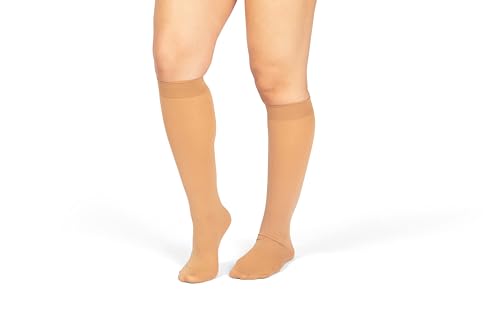 Image of Winterlace Women's Trouser Socks 6 Pairs Knee High Silky Nylon Dress Socks Opaque Stretchy Work Office Casual