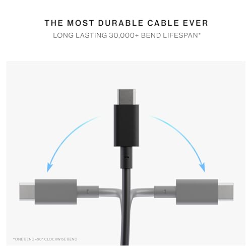 Image of Native Union USB-C Pop Cable XL - Coiled Extendable - 7.9ft Ultra-Strong Charging Cable Compatible with iPhone Air, 17e, 17 Pro Max, iPad Pro M5, Galaxy S26, Fold 7 (Black)