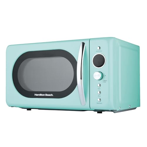 Hamilton Beach Microwave 20L 700W Retro Digital LED Display 8 Pre-set Programs Express Cooking Weight Defrost 60 Min Timer Child Lock Compact Design Mint - HB70H20M