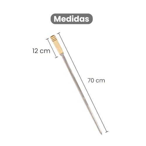 Espeto Simples Inox 70cm Kit 6 Peças - Gudim
