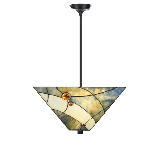 Lampe Suspendue up-light Sky Blue Tiffany-style pour illuminer vos soirées