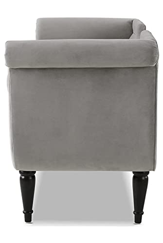 Image of Luxury Velvet 2 Seater Chaise Lounge Sofa - Tufted Chesterfield Modern Couch with Button Tufted Back Elegant Lounge Couch for Living Room, Bedroom, Office
