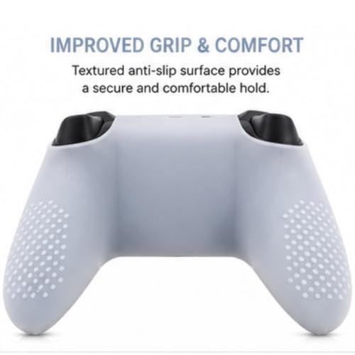 Image of TMG X Series X /S Controller Skin,Anti-Slip Protector Set for X Series Compatible with Xbox X /S Controller-Silicone Cover with 2 Thumb Grips Caps (White)