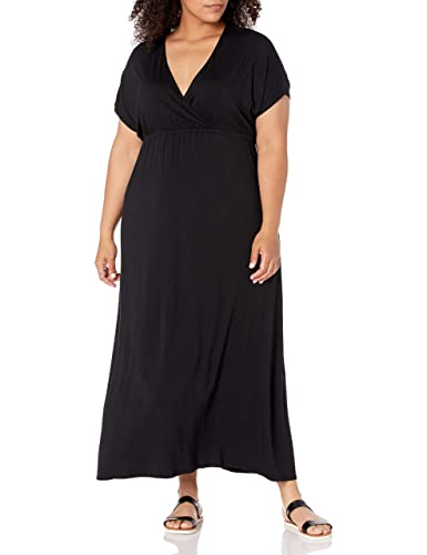Amazon Essentials Women's Plus Size Waisted Maxi Dress (Available In Plus Size), Black, Medium #TOP3