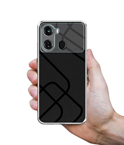 Image of Zig-Zag Black Line Design Printed Silicon Soft TPU Back Case Cover for Itel P40 4G