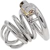 Men's Stainless Steel Safety Cage Set, Perforated for Ventilation, Includes 1 Locking Clip-USZZ37 (S)