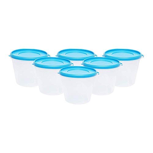 Image of Cutting EDGE Nesterware 1000ml Stackable Food Container (Set of 6, Blue) | BPA-free plastic, stackable design, leak-proof, kitchen storage, pantry, fridge, meal prep, reusable, travel use
