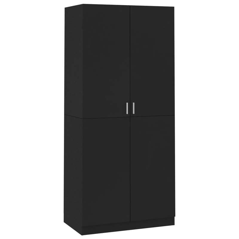 Eleganz Armario negro 90 x 52 x 200 cm de madera – Armario moderno para dormitorio y apartamento, solución de almacenamiento con alta estabilidad