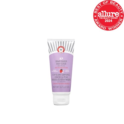 First-Aid-Beauty-KP-Bump-Eraser-Body-Scrub-with-10-AHA-Keratosis-Pilaris-Exfoliating-Skin-Cleanser-with-10-Lactic-Acids-Glycolic-Pumice-Bisabolol-Reduces-Bumps-Strawberry-Scent-2-oz