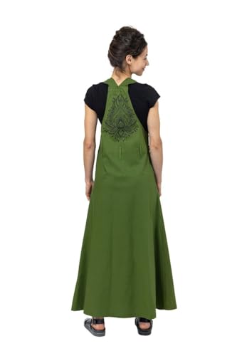 Robe salopette coton femme grand taille vert vêtement confortable