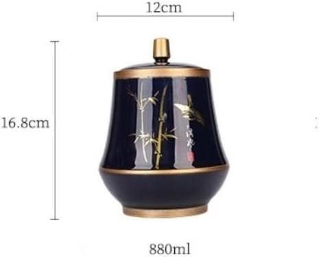 SONGCHAO Sugar Jar Ceramic Loose Tea Storage Container Tank Large Blue Gold Sealed Storage Tank Home Kitchen Food Storage Tank Tea Canister (Color : A)