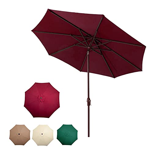 Parasol de jardin de 2.7m kaki pour créer un coin d'ombre frais sur votre terrasse