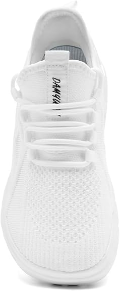 Image of Womens Tennis Shoes Sneakers Walking Running Gym Athletic Slip On Shoes Casual Workout Shoes for Women Lightweight Comfortable Breathable White US Size 8