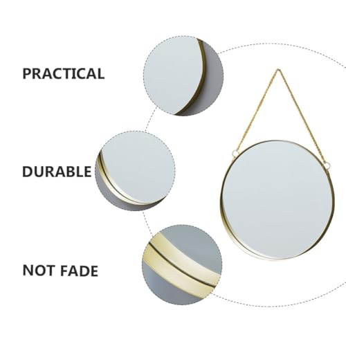 Miroir mural rond suspendu sans perçage pour salle de bain - 5