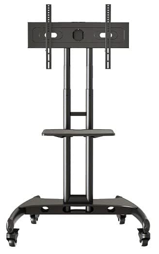 Image of BIG VUE Rolling Mobile TV Cart with Wheels for 32-65 Inch LCD LED 4K Flat Screen TVs, TV Floor Stand with Shelf Holds Up to 100 lbs, Height Adjustable Trolley Max VESA 600x400mm