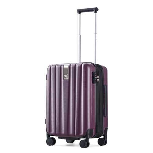 Image of Hanke 20 Inch Expandable Carry on Luggage 22x14x9 Airline Approved Lightweight PC Hard Shell Suitcases with Wheels Tsa Luggage Rolling Suitcase Travel Luggage Bag for Weekender(Purple)