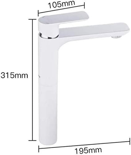 Robinet de lavabo blanc laqué à base haute pour vasque de salle de bain