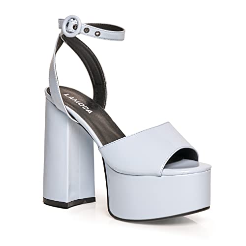 Lamoda Femme All for You Extreme Escarpins, Bleu Verni, 39 EU