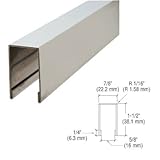 C.R. LAURENCE GRCF5BS CRL Brushed Stainless 120' Crisp Corner Flat Top U-Channel Cap Railing
