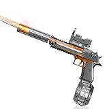 UROINT Elektrisch Wasserpistole für Kinder, Elektrische Wasser Pistole mit großer Reichweite, Spritzpistolen Water Gun mit LED-Licht Spielzeug für Erwachsene Jungen Mädchen (Desert Eagle Schwarz)