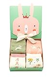 4 Paar süße lustige Damen Socken in Geschenkbox, bunte Sneaker Socken für Frauen und Mädchen, tolle Geschenkidee für besonderen Anlass, Geburtstagsgeschenk, Muttertag, EU 35-40 (Osterhasen 4 Paar)