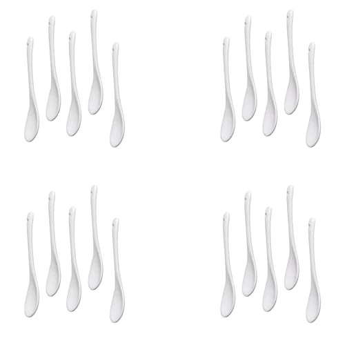 KLKNE 20 cucchiai per uova in porcellana bianca cucchiai in ceramica cucchiaino da caffè cucchiaio da dessert tuffo