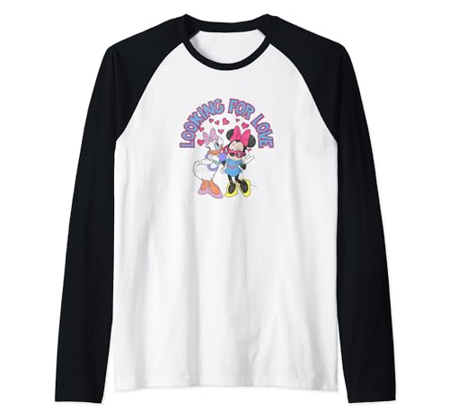 T-shirt Baseball Raglan Disney Minnie et Daisy Motif Cœurs pour Femme