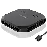 Novonest ファンハブ 12V RGB変換5V ARGB転送ハブ 5V 3PIN ARGB ファン用 PWM 4PIN PCケースファン用 [マザーボードは12V 4PINに対応] [ハブは5V 3PINコネクタに対応] SATA電源入力 Fan Hub 最大14基「FH14-12V」