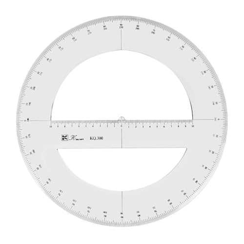 360 grados transportador ángulo medida dibujo reglas escuela matemáticas papelería, 30 cm