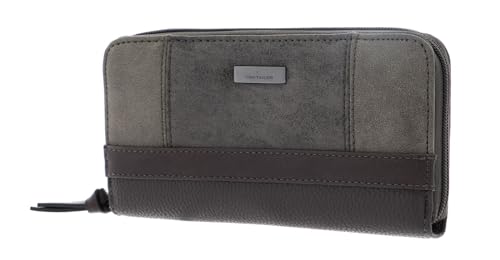 TOM TAILOR Juna Damen Geldbörse Portemonnaie Reißverschluss Groß Grau