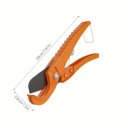 Image of Heavy-Duty Ratchet Pipe Cutter Compatible for PVC /PEX - Adjustable Tension Tool with Durable Plastic Body (orange)