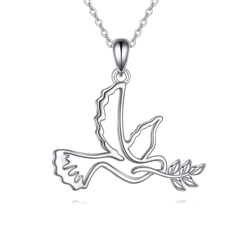 Collier colombe pour femmes anti-allergie qui ne noircit pas