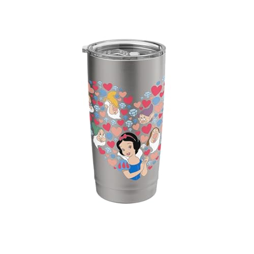 Disney Snow White and the Seven Dwarfs Heart Valentine's Day Stainless Steel Insulated Tumbler