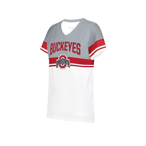 Holloway Women's NCAA Collegiate Fanwear V-Neck Tee-Official Team Logo Shirt for Comfort Fit & Stylish Design