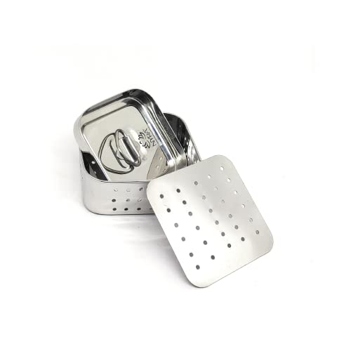 Image of Nyra Stainless Steel Paneer Mould 400ml (Medium) | Paneer Maker with Perforated Press Lid | Makes Fresh Homemade Paneer | 12x12cm Cottage Cheese Mould for Kitchen