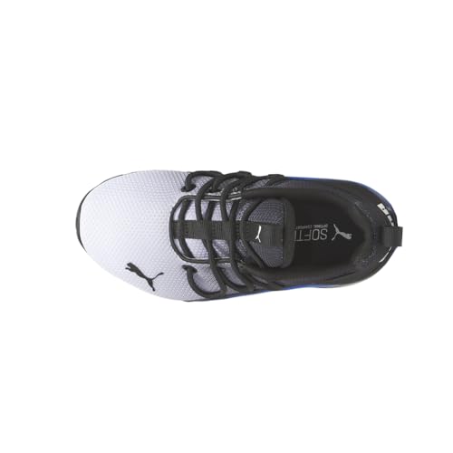 PUMA PUMA Unisex-Child, Axelion Mesh All Over Print Fade Alternate Closure, PUMA White-PUMA Black-Victoria Blue, Little Kid, 1.5