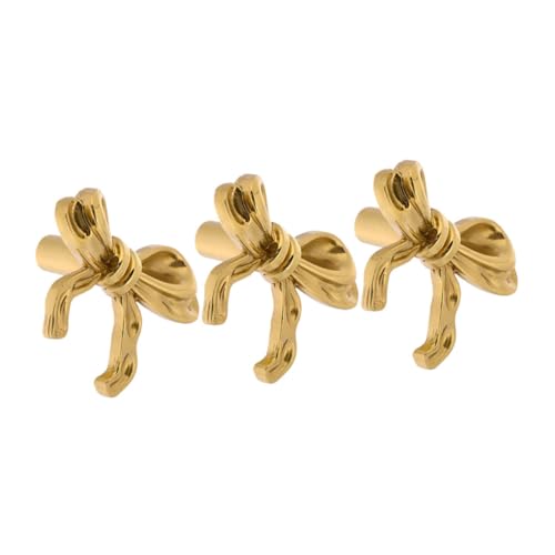 LAPYAPPE 3 Piezas Arco De Latón Incrustado Pegatinas Manos De Tocador Disco De Logotipo Diademas Cajón De La Puerta Del Gabinete Pegatinas De Pared Decoración De Mesa Anillos Golden