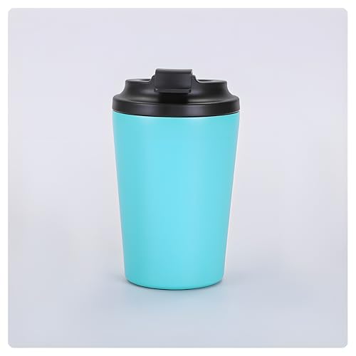 Image of Motka 350ml Coffeemate Vacuum Insulated Cup| Stainless Steel Travel Coffee Mug with Leak Proof Lid| Fat Bottomed Tumbler| Double Wall Portable Thermal Flask| Sipper for Hot and Cold Drinks (Aqua)